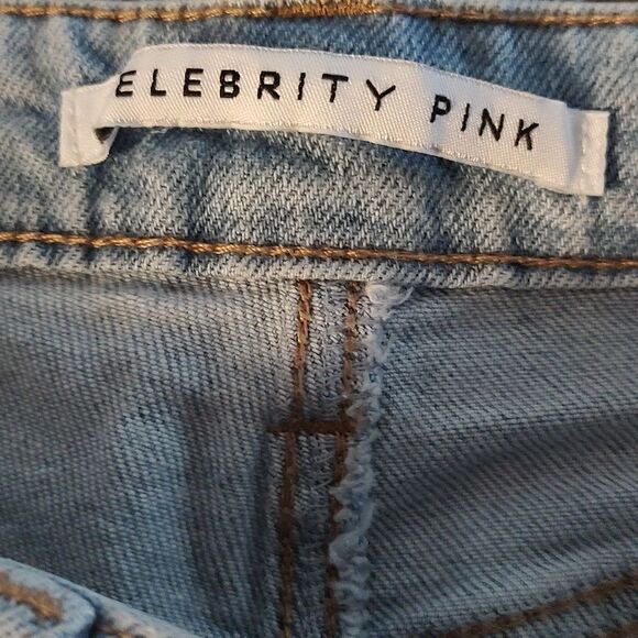 Celebrity Pink light washed distressed jeans Sz 1  EUC - Picture 5 of 6